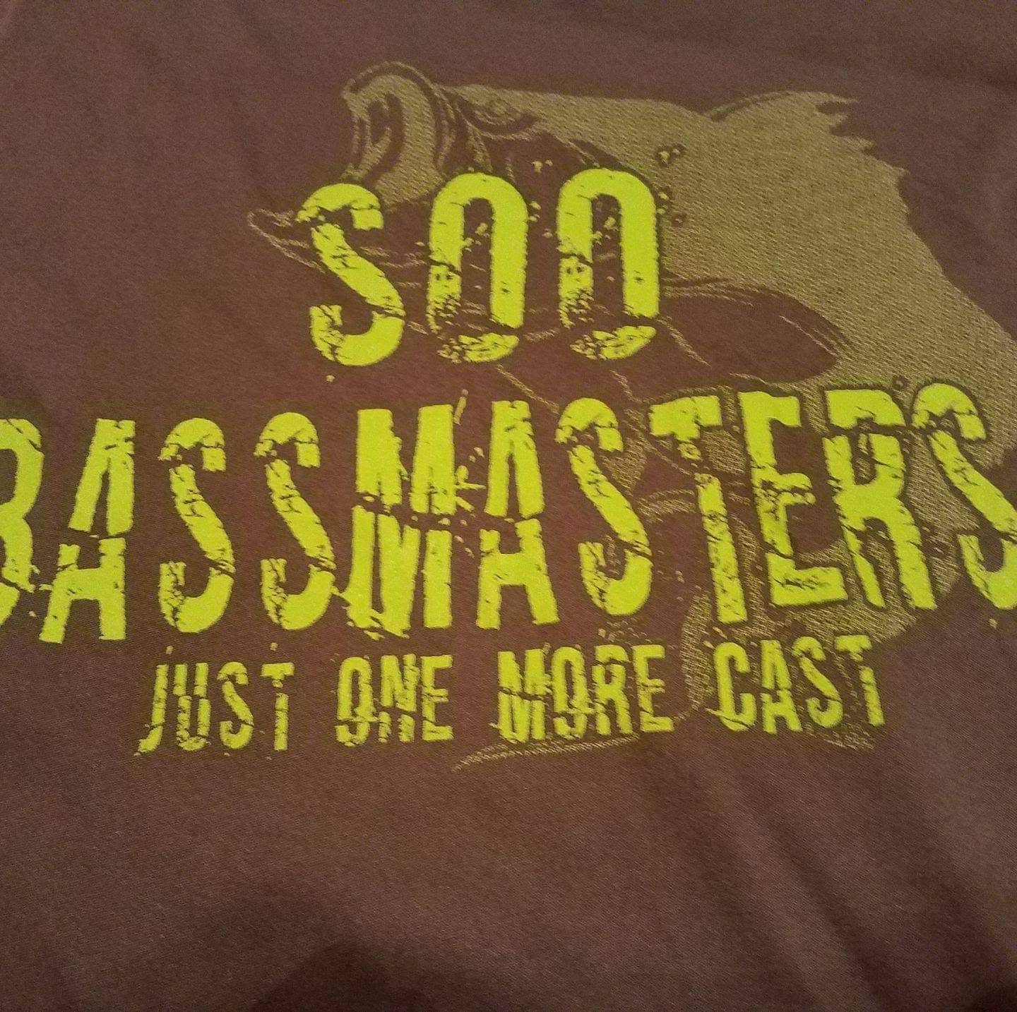 Close-up of the Soo Bassmasters 'Just One More Cast' club shirt